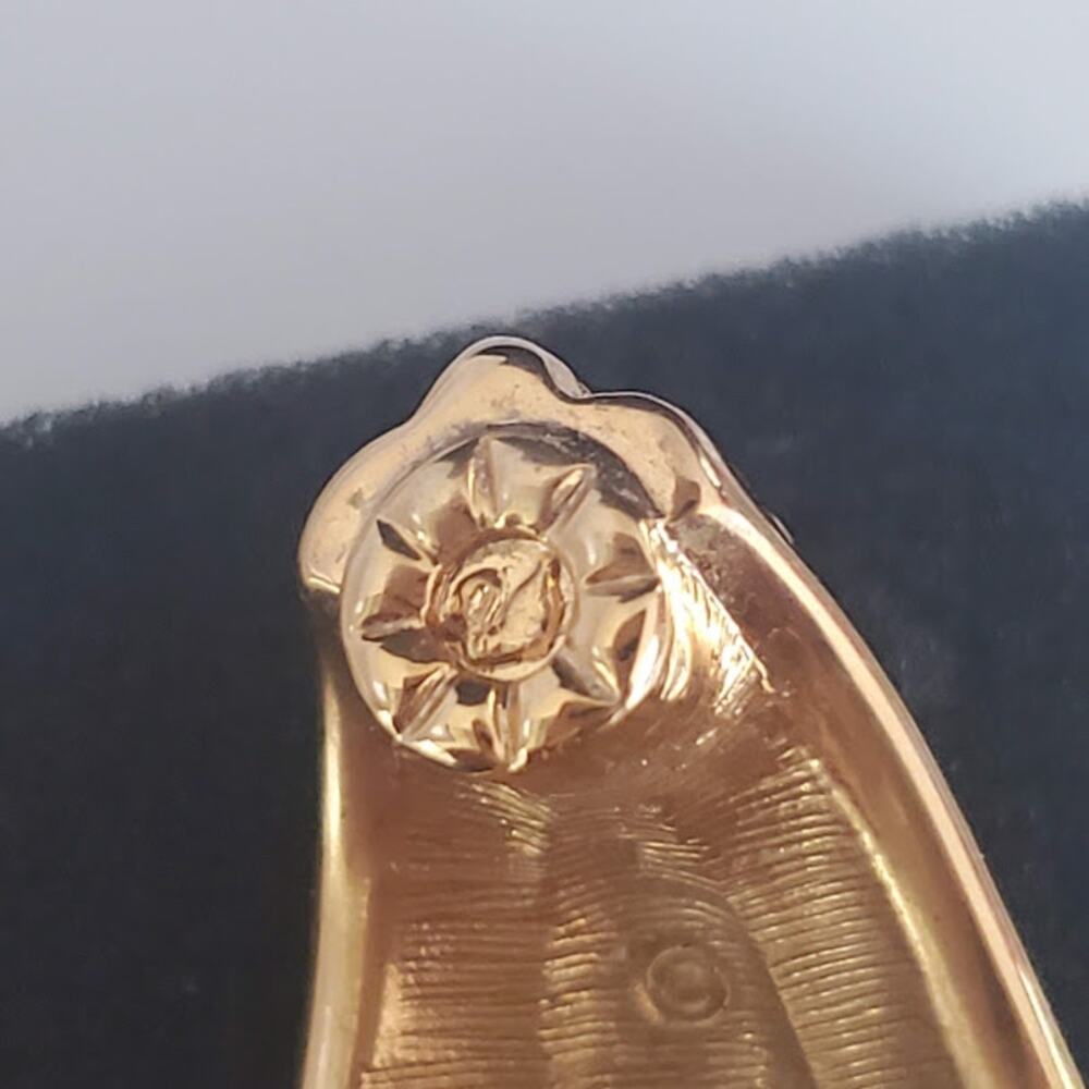 VTG Swarovski Large Earrings Clip On Pave Crystals Gold Plated 80's Swan Signed - Picture 8 of 8